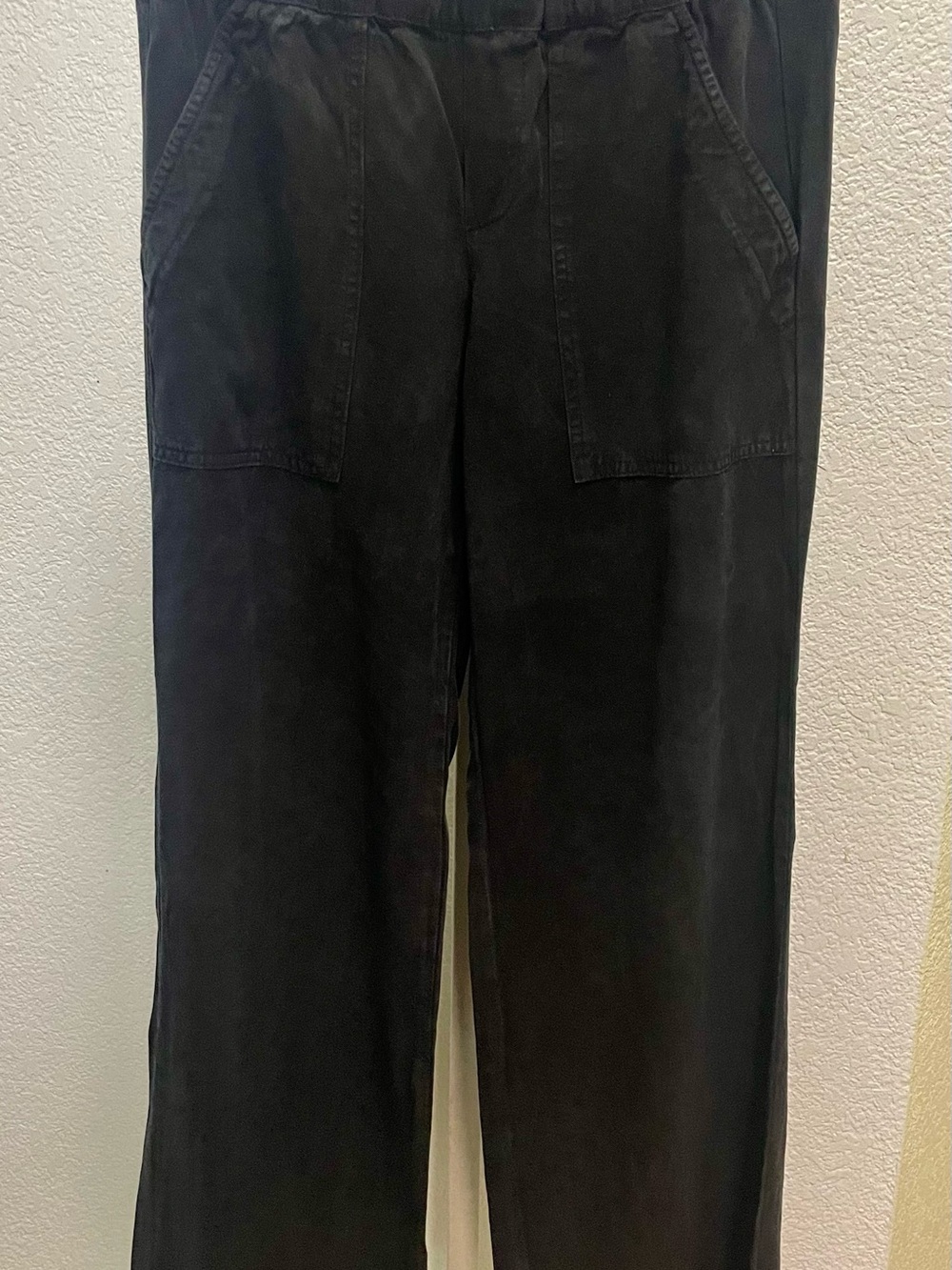 Sundays Black Wide-Leg Elastic Waist Pants Vintage Wash Sz Small